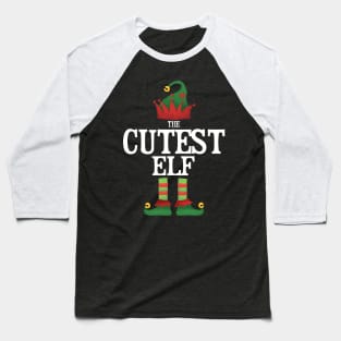 Cutest Elf Matching Family Group Christmas Party Pajamas Baseball T-Shirt